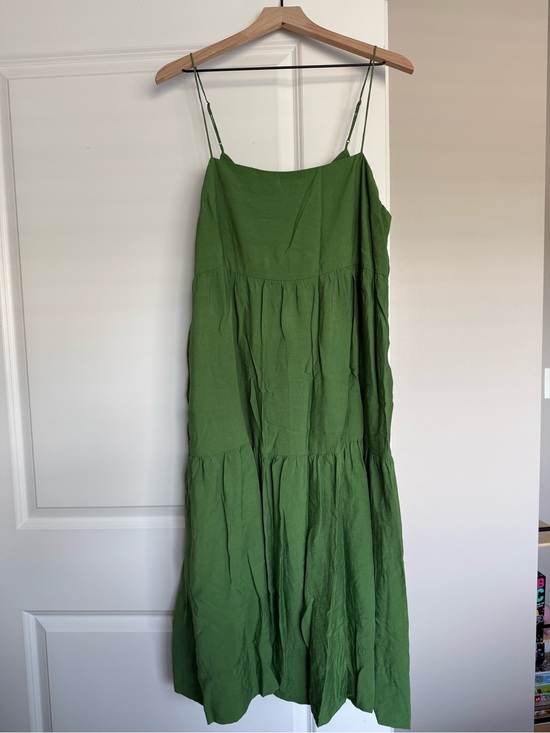 Abercrombie & Fitch Dresses & Skirts - Abercrombie & Fitch Olive Green Tiered Spaghetti Strap Maxi Dress